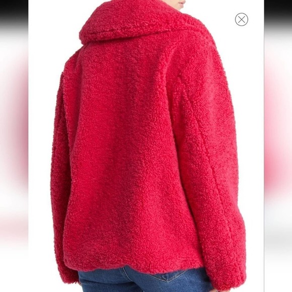 Sam Edelman pink faux fur fuzzy fleece‎ pink teddy jacket Size large new!!! - Picture 4 of 16